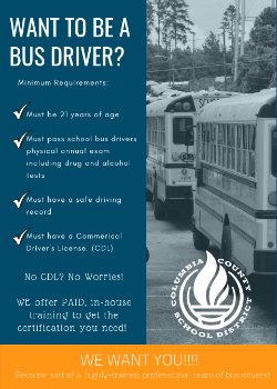 School bus driver flyer 